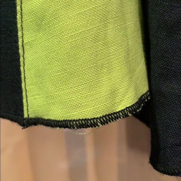 Metrostyle EUC Tulip Linen Panel Skirt 6 turquoise green Black - Picture 4 of 9